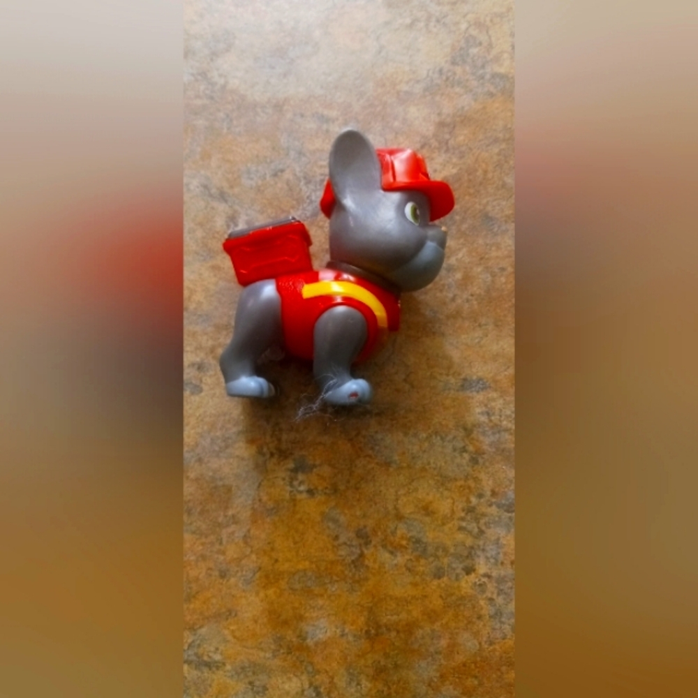 Pal patrol Gray and Red Kids Rescue Puppy Figurine Toy